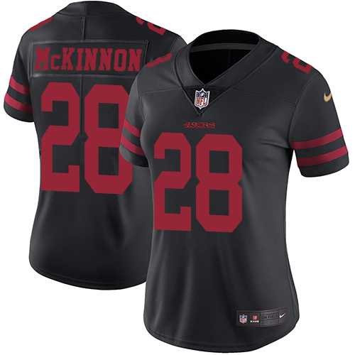 Women's Nike San Francisco 49ers #28 Jerick McKinnon Black Alternate Stitched NFL Vapor Untouchable Limited Jersey